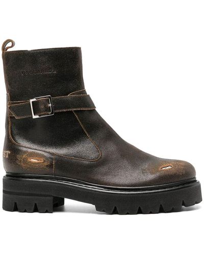 DSquared² Coffee Distressed Boots - Black