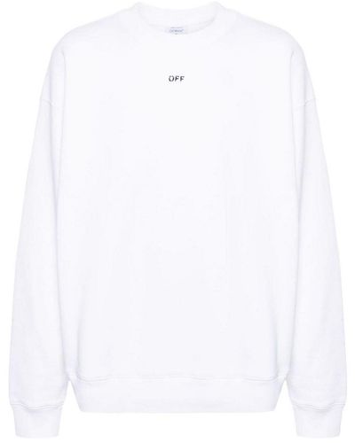 Off-White c/o Virgil Abloh Embroidered-logo Cotton Sweatshirt - White