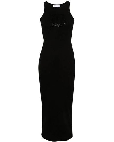 Blumarine Long Ribbed Dress - Black