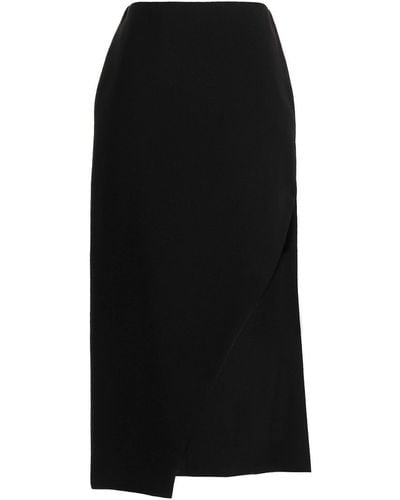 Alexander McQueen Wool Midi Skirt - Black