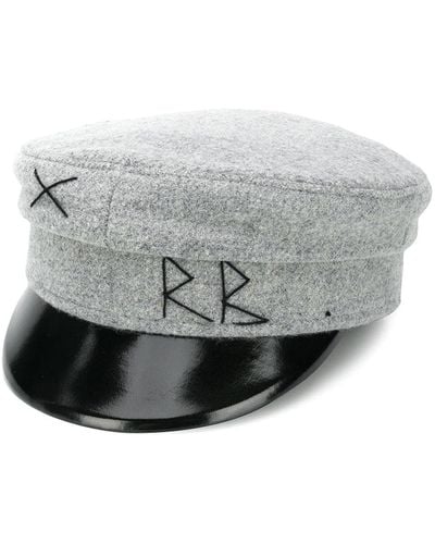 Ruslan Baginskiy Wool Embroidered-logo Baker Boy Hat - Grey