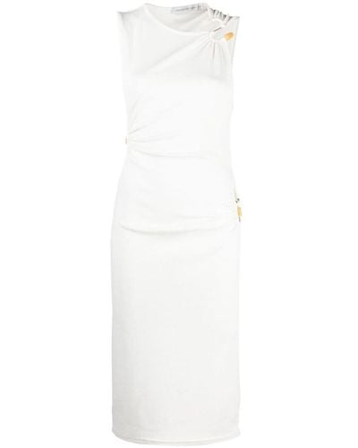 Christopher Esber Cut-out Ribbed Midi Dress - White