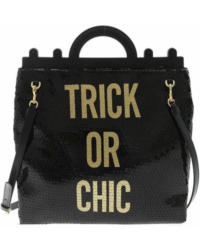 Moschino Trick Or Chic Sequin Handbag - Black