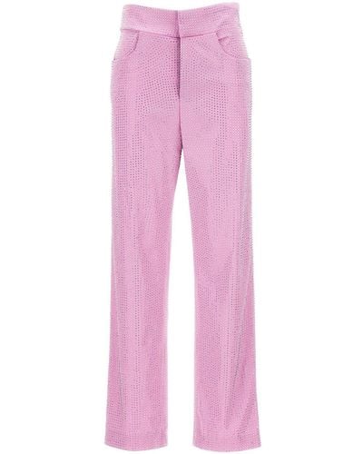GIUSEPPE DI MORABITO Cotton Trousers With Crystals - Pink