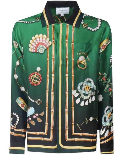 Casablancabrand La Boite Bijoux Silk Shirt - Green
