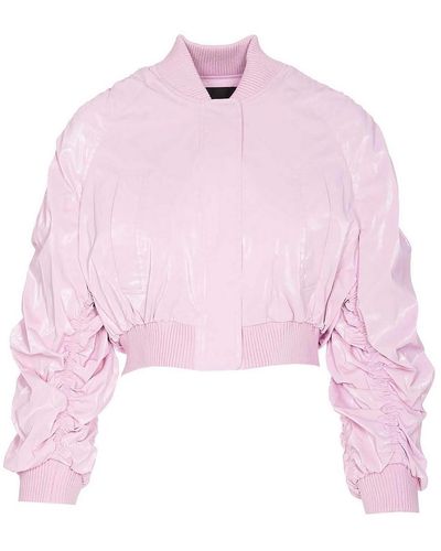 Pinko Pink Bolbe Bomber With Frontal Zip