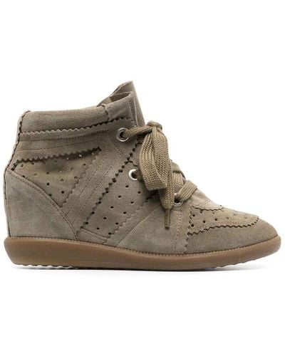 Isabel Marant Bobby Wedge Trainers - Brown