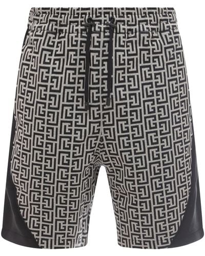 Balmain Cotton Bermuda Shorts - Gray
