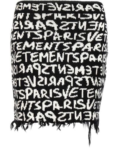 Vetements Graffiti Monogram Skirt - Black