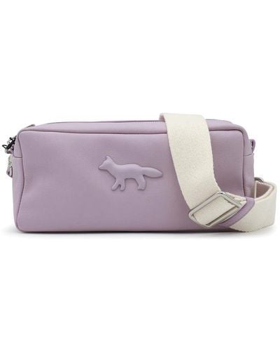 Maison Kitsuné Lilac Leather Shoulder Bag - Purple