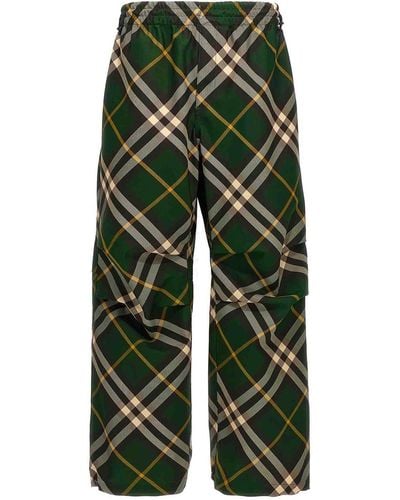 Burberry Check Trousers - Green