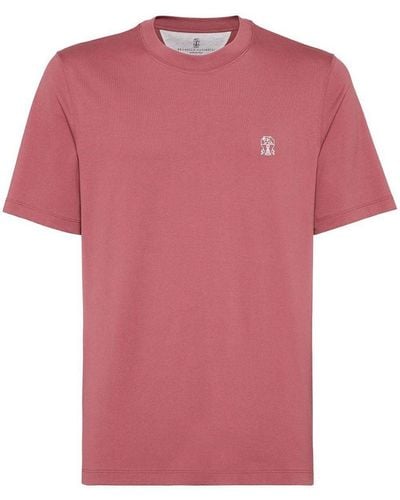 Brunello Cucinelli T-shirt With Logo - Pink