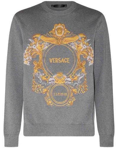 Versace Cotton Sweater - Gray