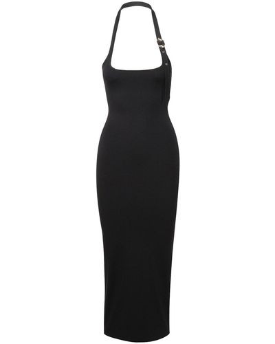 The Attico Rayon Blend Midi Dress - Black