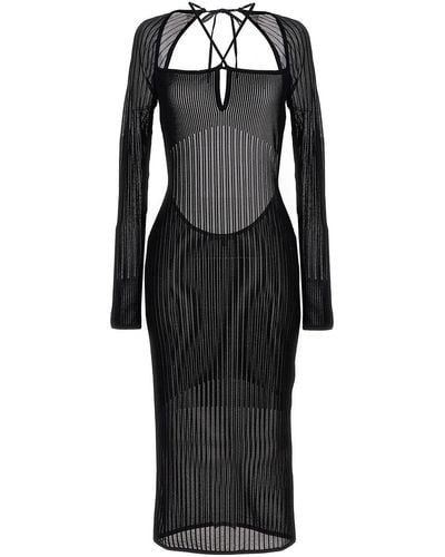 Nensi Dojaka Ribbed Long Dress - Black