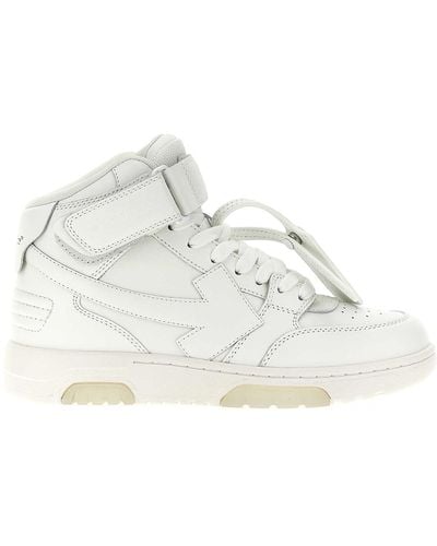 Off-White c/o Virgil Abloh Out Of Office Mid Top Lea Sneakers - White