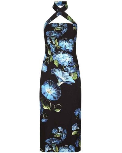 Dolce & Gabbana Floral Print Dress - Blue