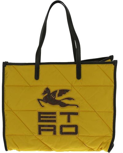 Etro Tote Bag In With Padded Design - Yellow