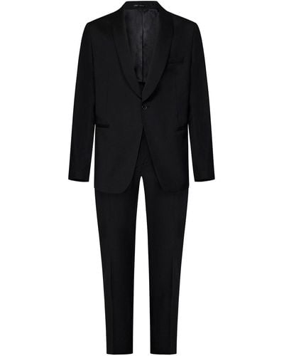Low Brand Jet Tropical Virgin Wool Evening Suit - Black