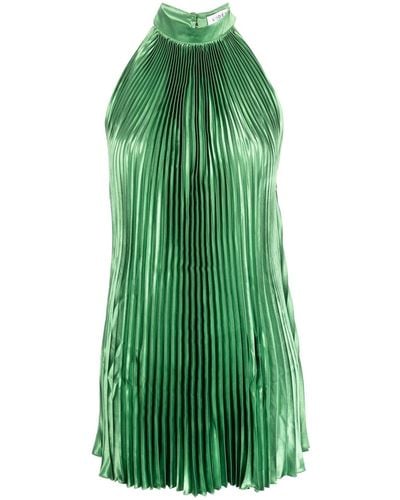 LIDEE Woman Halter Neck Short Dress - Green