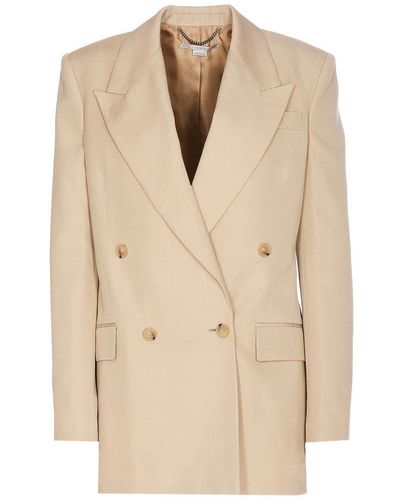 Stella McCartney Double Breasted Jacket - Natural