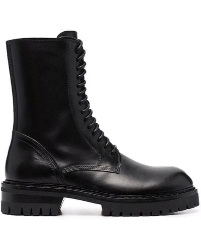 Ann Demeulemeester Laceup Combat Boots - Black