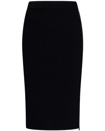 Tom Ford Silk Blend Midi Pencil Skirt - Black
