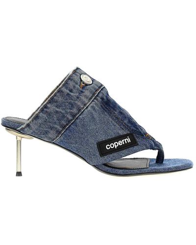 Coperni Denim Open Thong Sandals - Blue