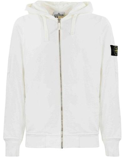 Stone Island Zip Sweatshirt - White