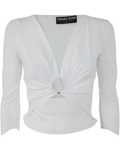 La Petite Robe Di Chiara Boni Severa Long Sleeves Top - White