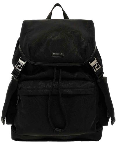 Versace Neo Nylon Jacquard Backpack - Black