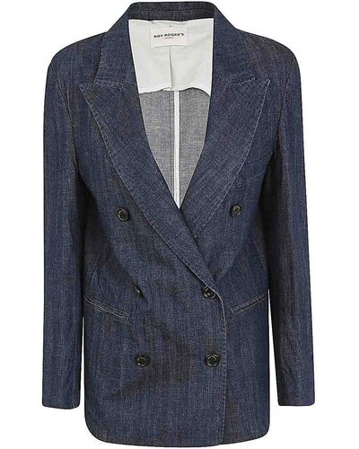 Roy Rogers Double Breasted Blazer - Blue