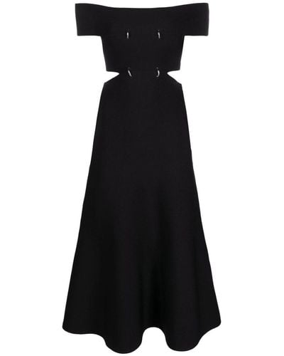 Alexander McQueen Asymmetric Maxi Dress - Black