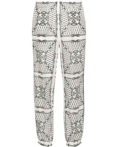 Tory Burch Printed Cotton Trousers - Grey