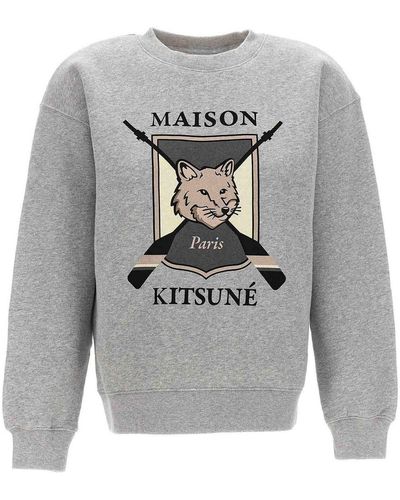 Maison Kitsuné College Fox Sweatshirt - Gray