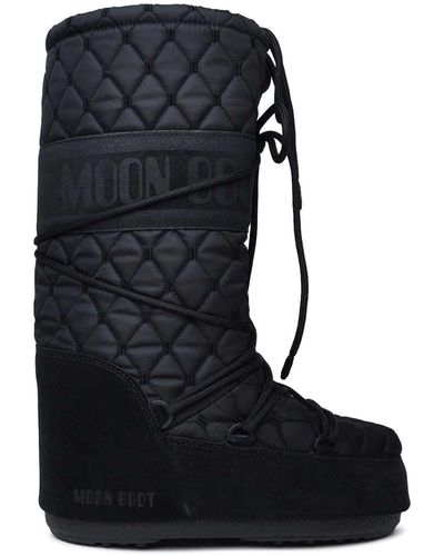 Moon Boot Fabric Blend Boots - Black