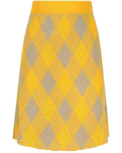 Burberry Wool Skirt - Yellow