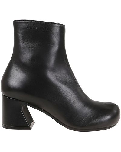 Marni Zipped Ankle Boots - Black