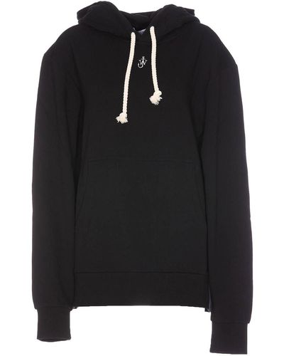 JW Anderson Anchor Embroidered Hoodie - Black