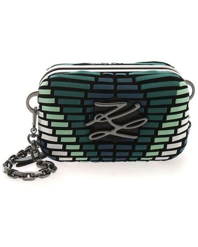 Karl Lagerfeld K/autograph Minaudiere Whip Clutch Bag In Gre - Green