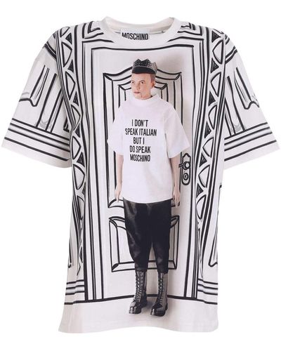 Moschino Printed T-shirt In Black And - White