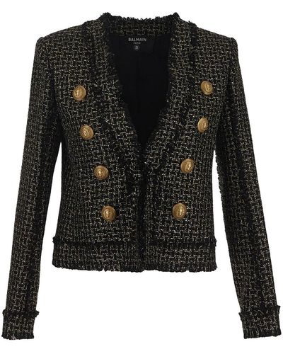 Balmain Lurex Tweed Jacket - Black