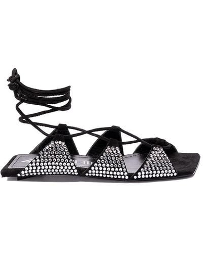 The Attico Rene Flat Sandals - Black