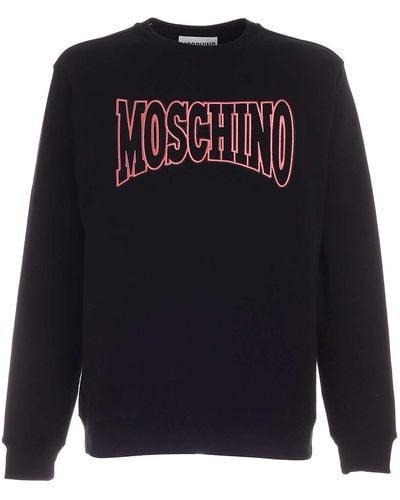 Moschino Logo Print Crewneck Sweatshirt - Blue