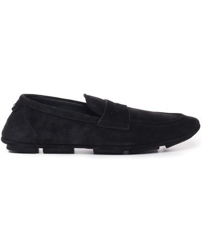 Dolce & Gabbana Loafers In Suede - Black