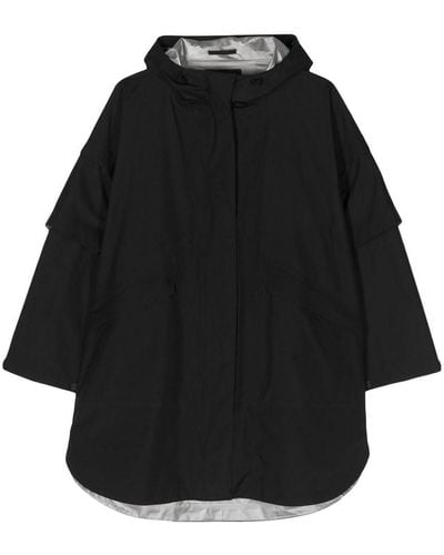 Herno Trench Coat With Drawstring Hood - Black