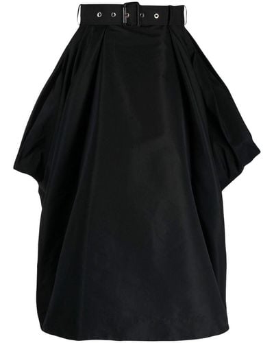 Alexander McQueen Belted Draped Skirt - Black