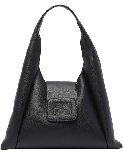 Hogan Medium H-bag Hobo Bag - Black