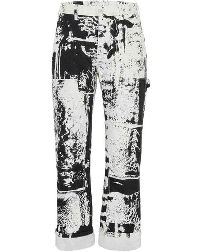 Alexander McQueen Cropped Jeans With Print - White