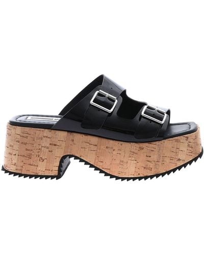 McQ Patent Leather Debbie Sandals - Black